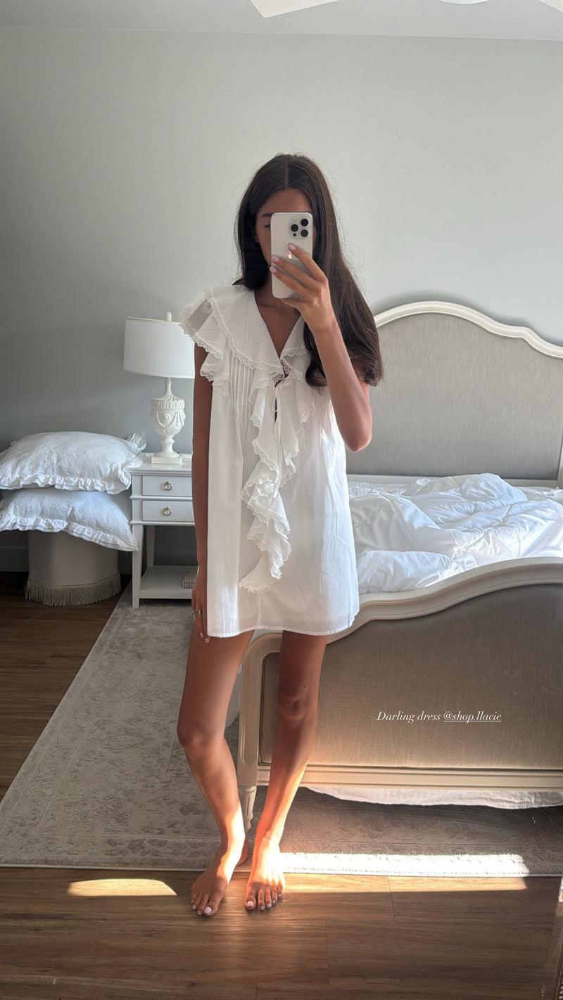 ruffled short dress Della Ruffle Mini - Pink, Large | Hazel and Olive Please note Piper Ruffled Mini Dress