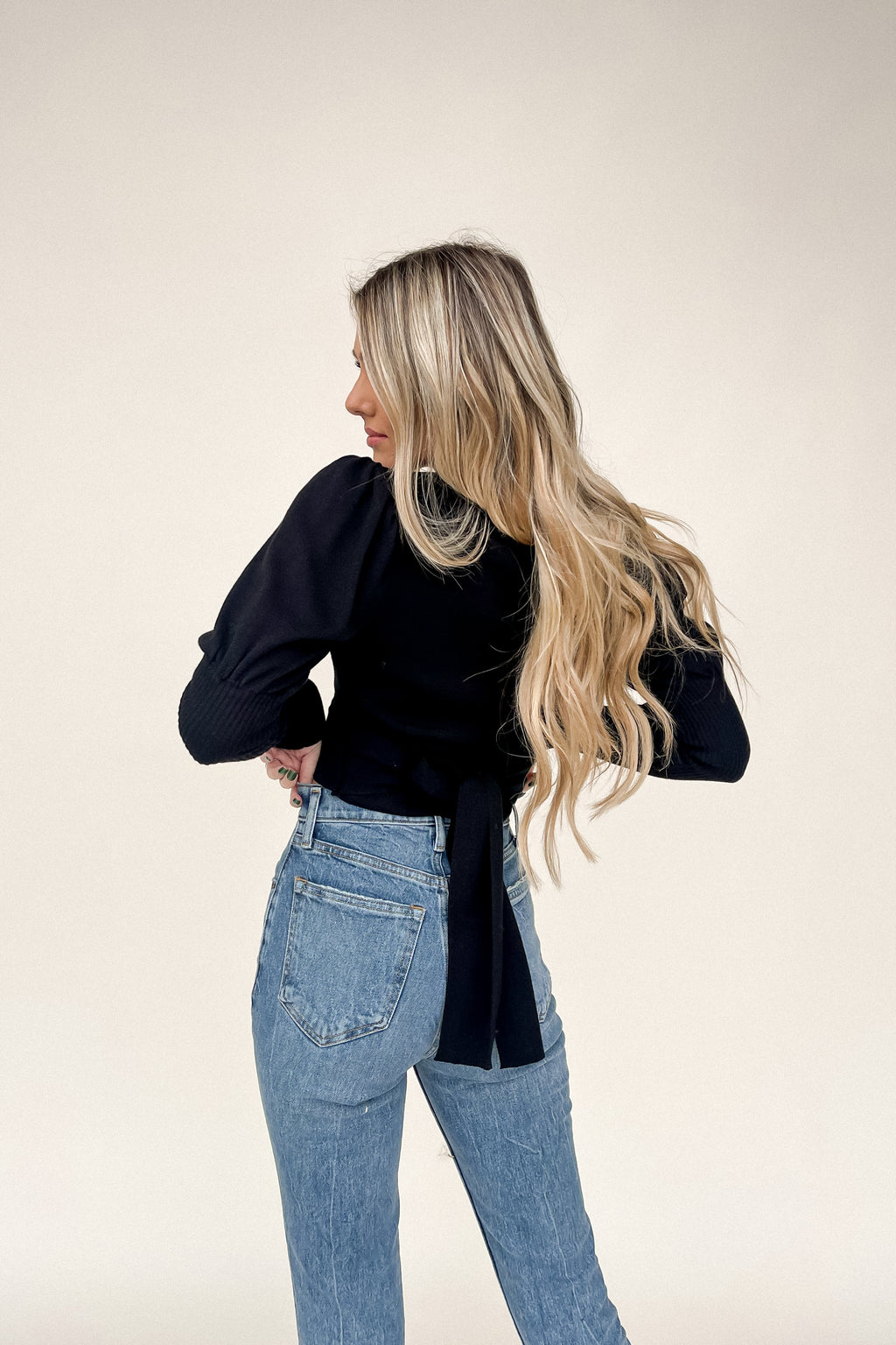 Gloomy Black Back Bow Top - LLACIE