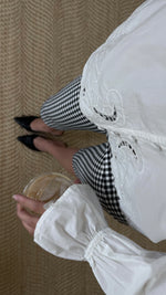 Eleanor Embroidered Ruffle Blouse