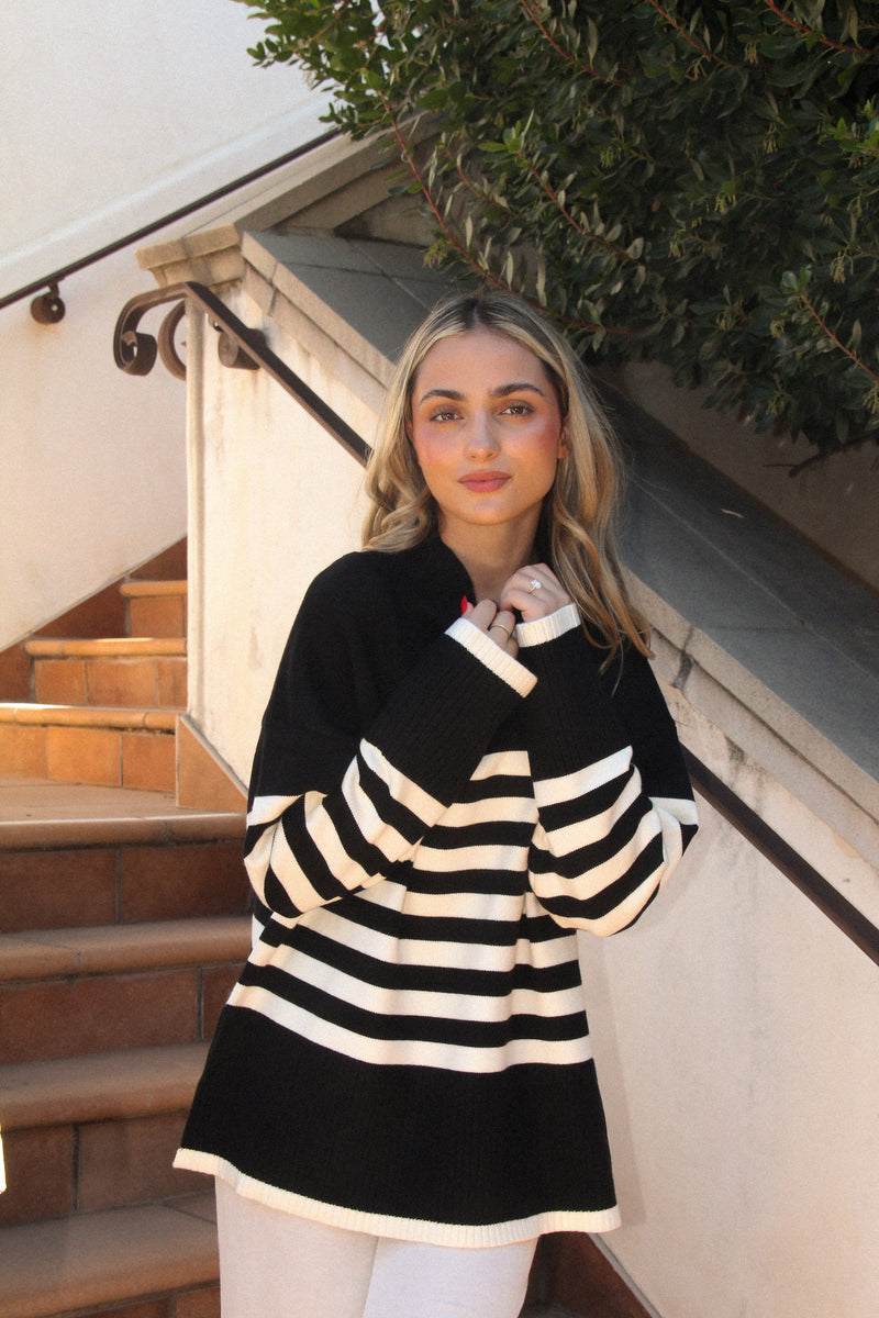 Love Story Black Stripe Sweater