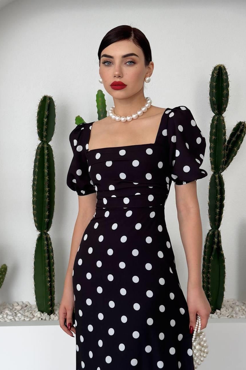 Eleanor Black Polka Dot Dress