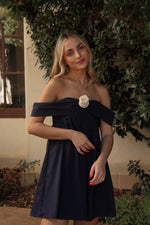 Rosette Navy Mini Dress