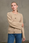 Mocha Button-up Bell Sleeve Knit Cardigan