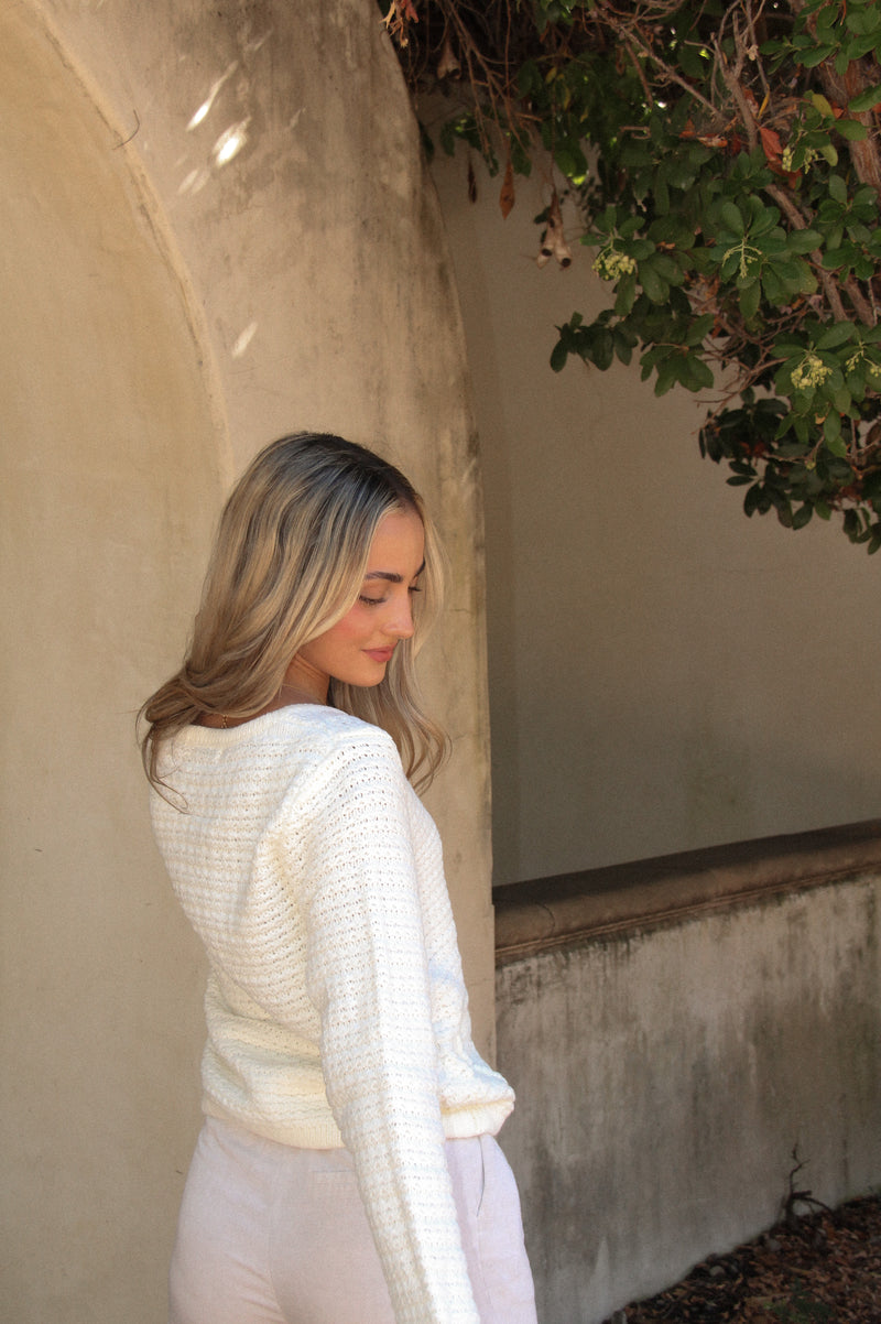Estey Knit White Cardigan