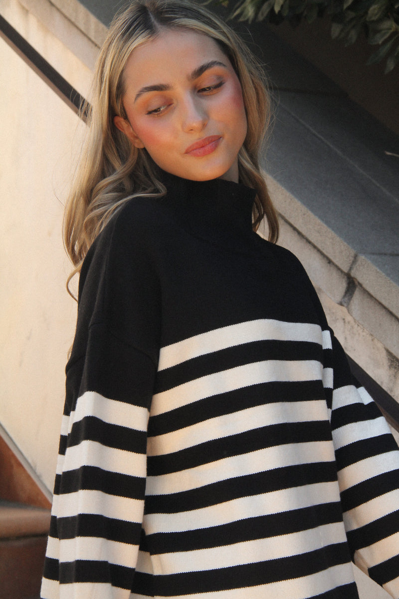 Love Story Black Stripe Sweater