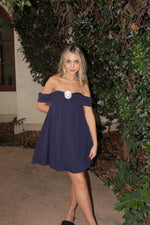 Rosette Navy Mini Dress