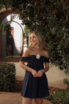 Rosette Navy Mini Dress