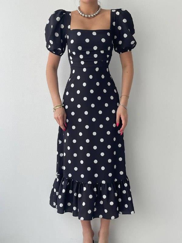 Eleanor Black Polka Dot Dress