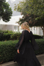 Camille Black Midi Dress