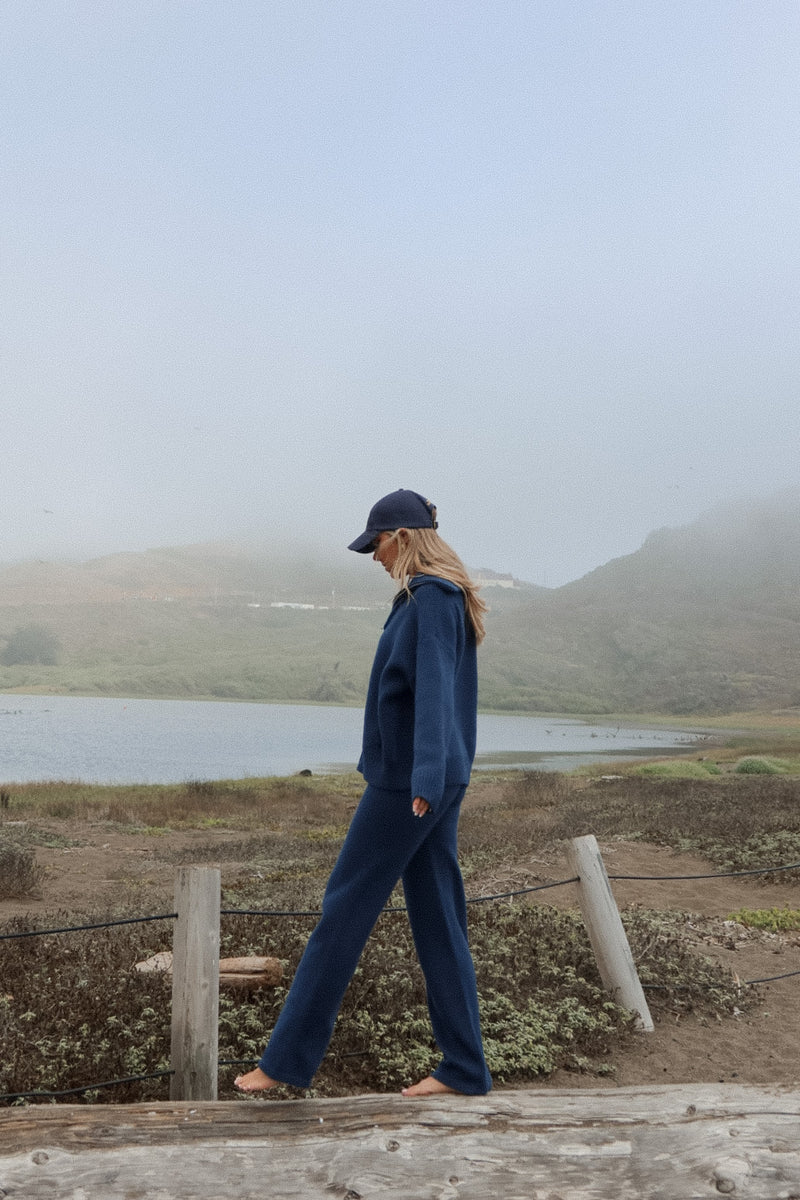 Claire Navy Knit Set