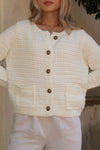 Estey Knit White Cardigan