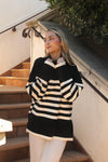 Love Story Black Stripe Sweater