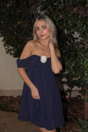 Rosette Navy Mini Dress