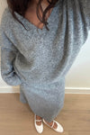 Heather Grey Knit Skirt Set