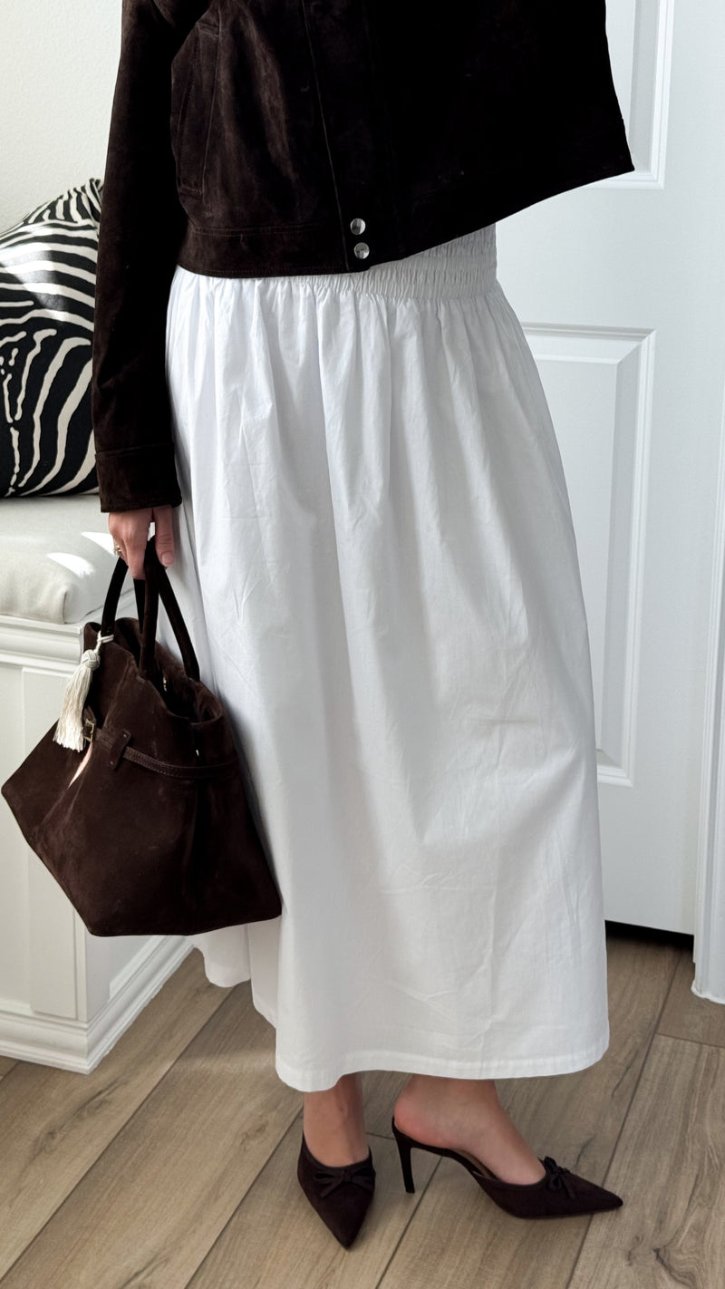Sammy Smocked Waist Poplin Skirt