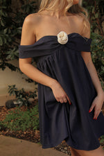 Rosette Navy Mini Dress
