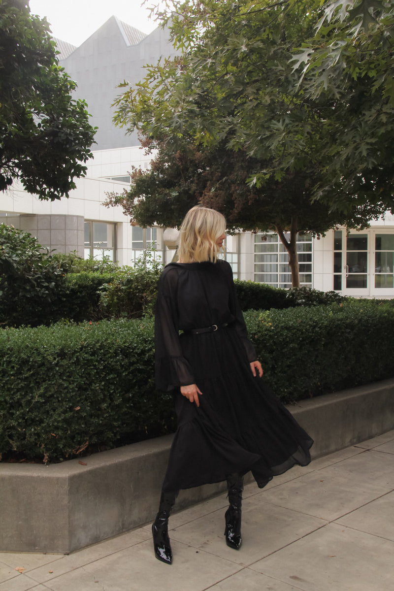 Camille Black Midi Dress