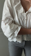 Eleanor Embroidered Ruffle Blouse