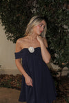 Rosette Navy Mini Dress