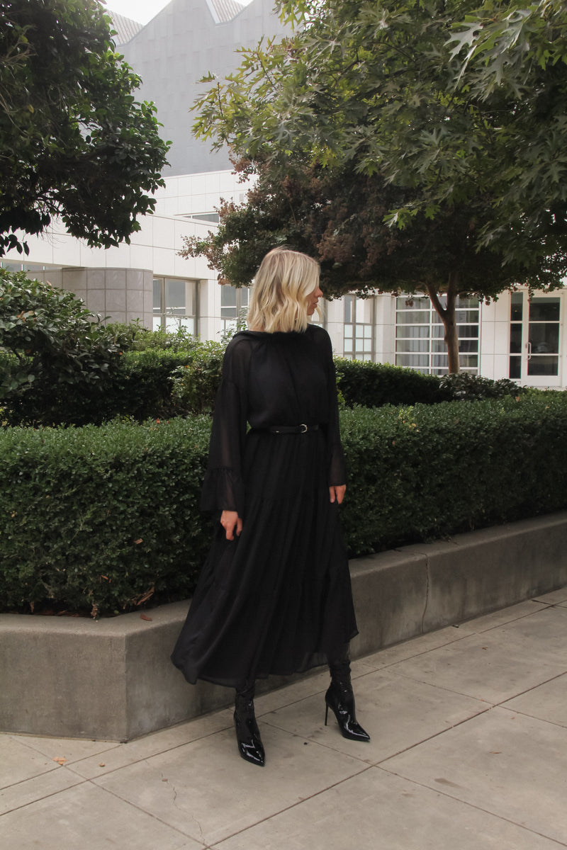 Camille Black Midi Dress