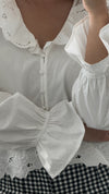 Eleanor Embroidered Ruffle Blouse