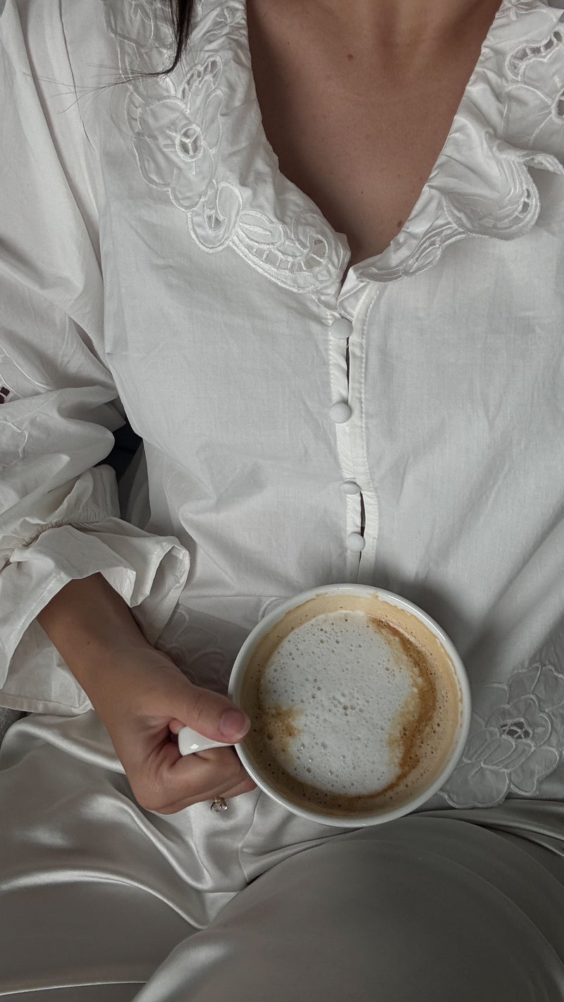 Eleanor Embroidered Ruffle Blouse