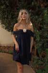 Rosette Navy Mini Dress