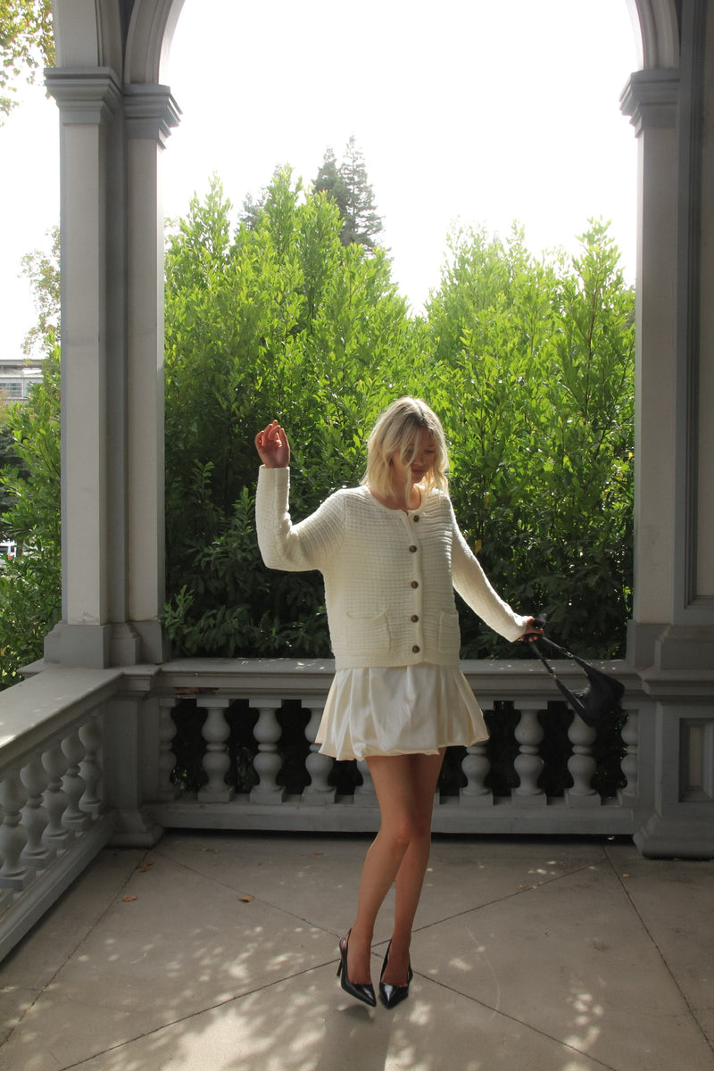 Estey Knit White Cardigan