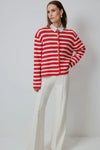 Red Striped Cardigan