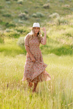 Trish Dress in Taupe Floral