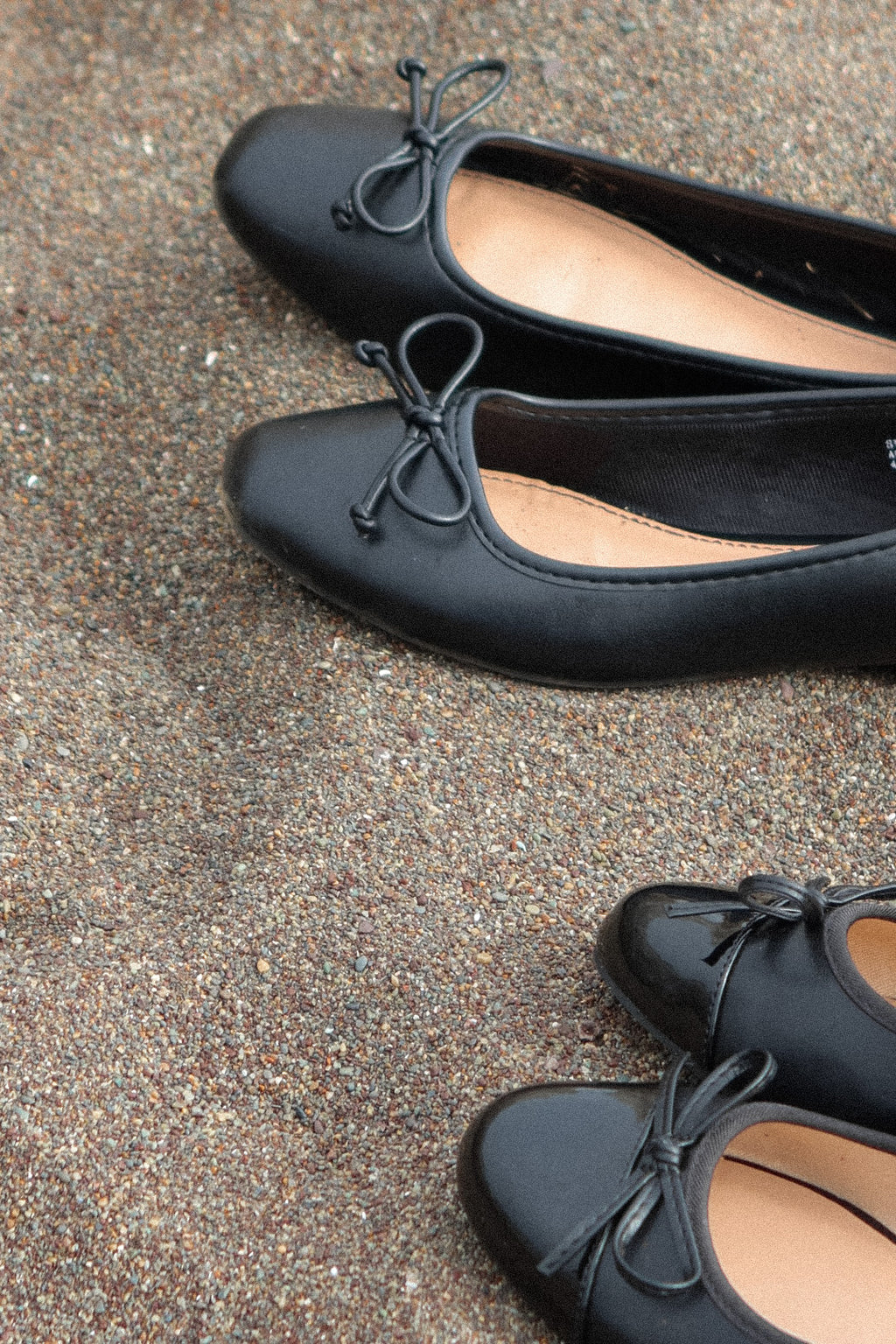 Nappa Black Bow Ballet Flats