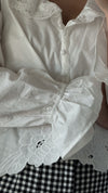Eleanor Embroidered Ruffle Blouse