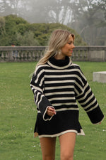 Victoria Striped Turtleneck Knit
