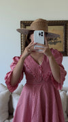 Red Peter Pan Collar Mini Gingham Dress