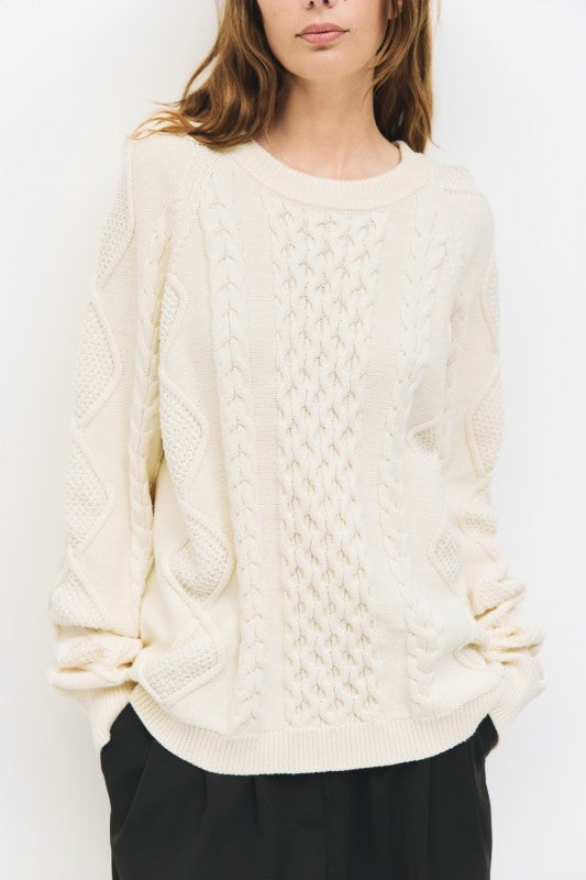 Cotton Hallie Cable Knit Sweater – LLACIE