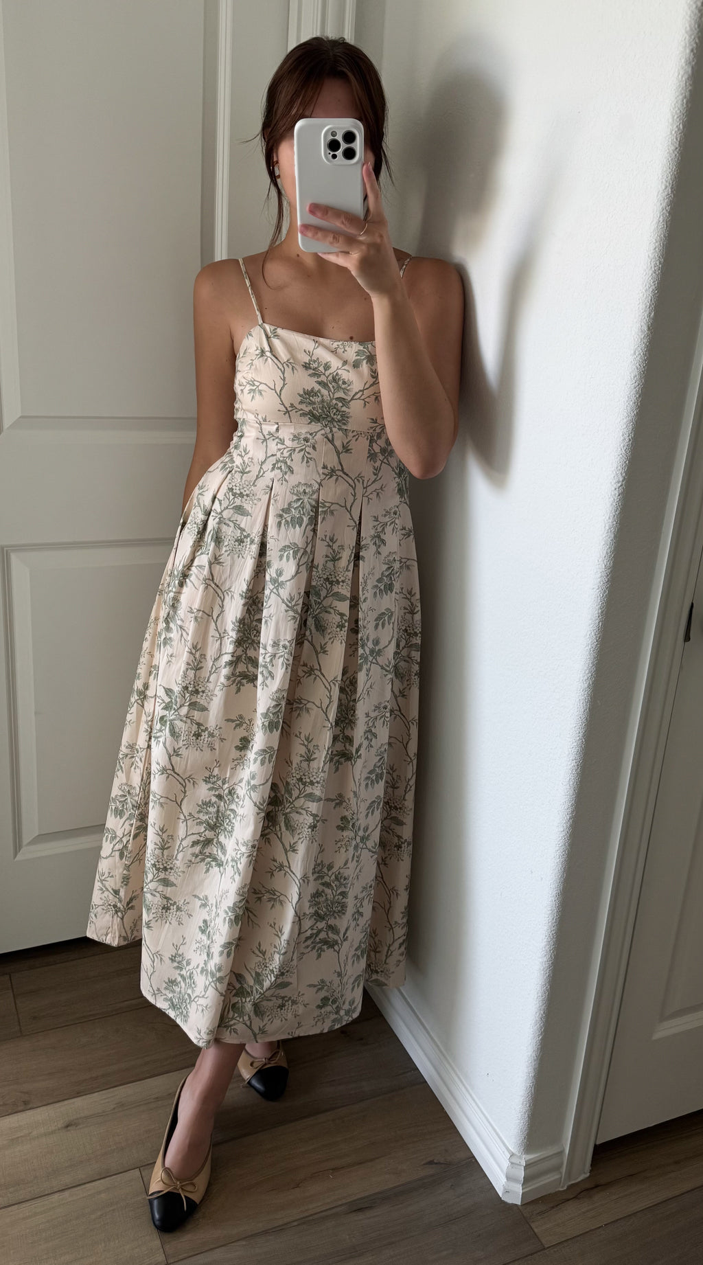 Ysabella Green Floral Midi Dress