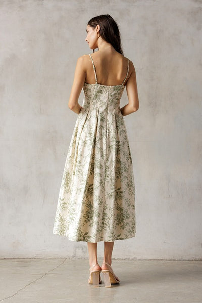 Ysabella Green Floral Midi Dress Ysabella Green Floral Midi Dress