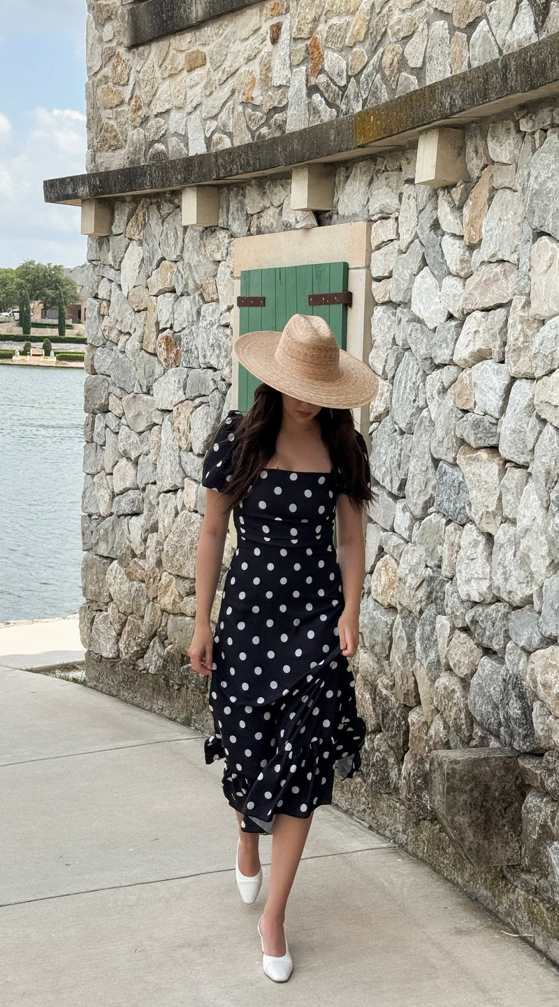 Eleanor Black Polka Dot Dress