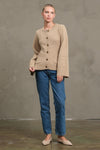 Mocha Button-up Bell Sleeve Knit Cardigan