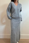Heather Grey Knit Skirt Set