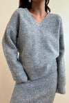 Heather Grey Knit Skirt Set