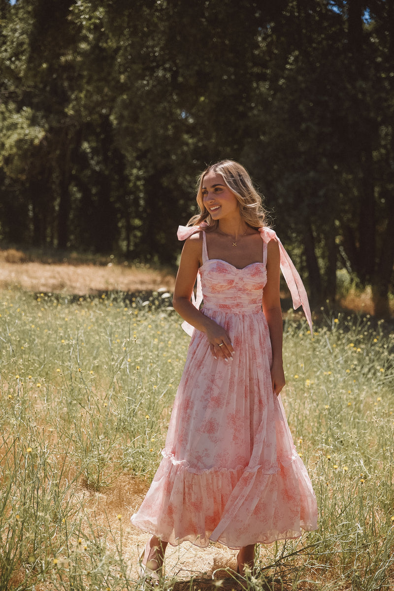 Primrose Pink Floral Midi Dress