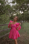 Naomi Fuchsia Belted Dress