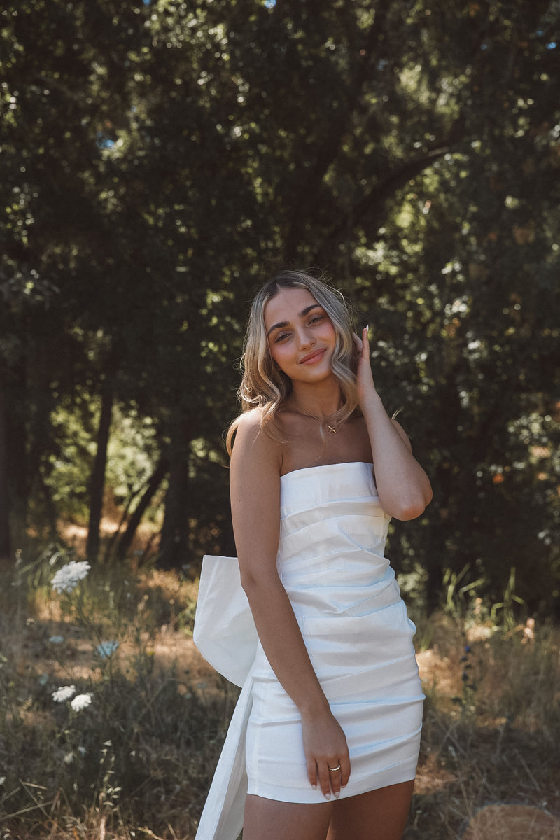 I Do Bow Mini Dress