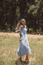 Angel Blue Swiss Dot Midi Dress