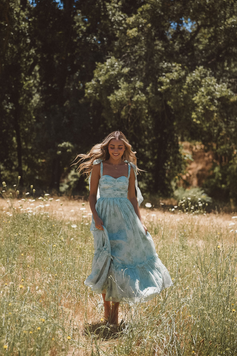 Primrose Sage Floral Midi Dress