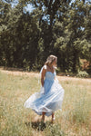 Angel Blue Swiss Dot Midi Dress