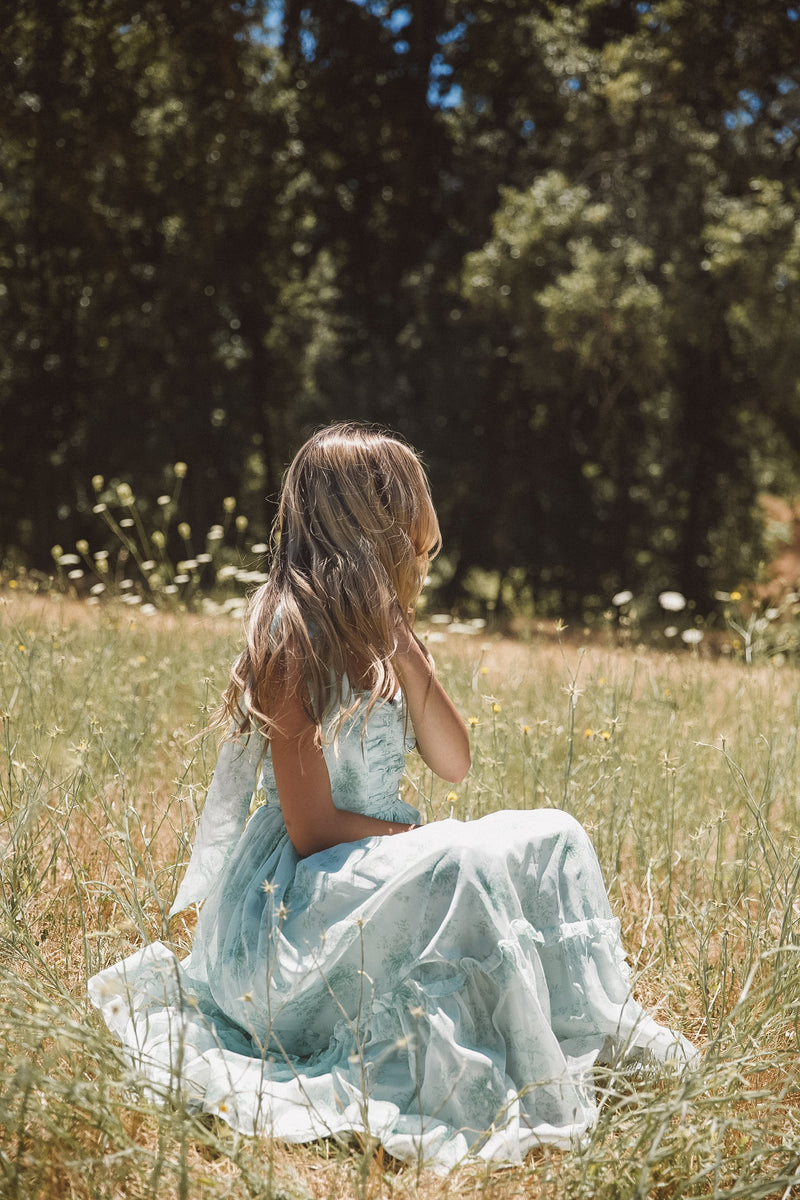 Primrose Sage Floral Midi Dress
