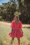 Naomi Fuchsia Belted Dress