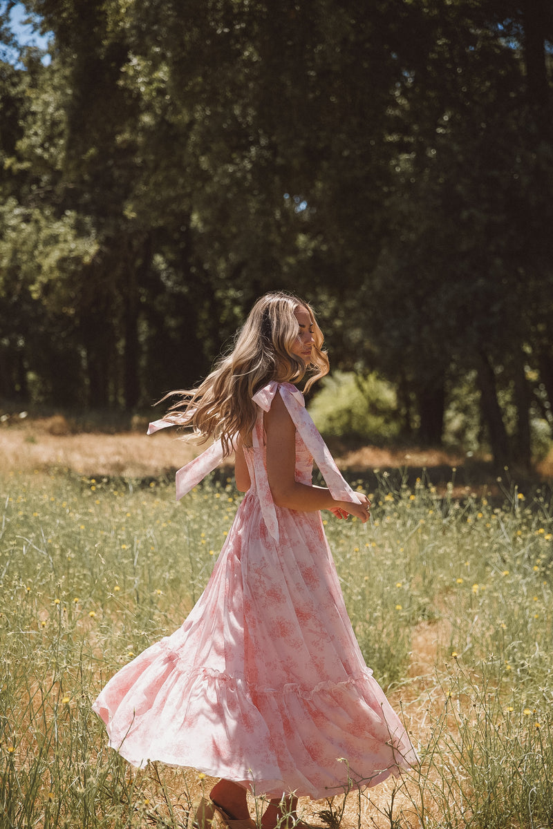Primrose Pink Floral Midi Dress